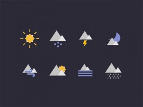 Geometric weather icons AI