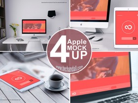4 Apple devices mockups
