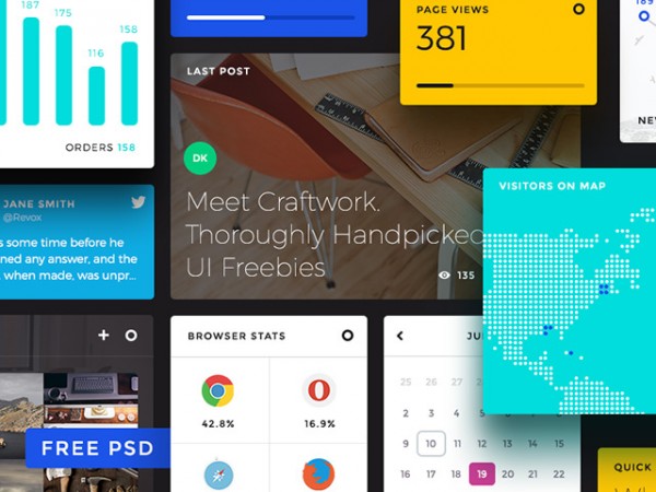 Free dashboard UI elements - Freebiesbug