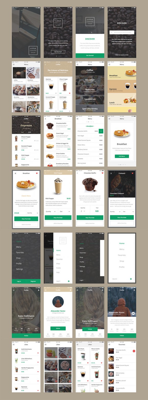 An exclusive free UI kit for e-commerce app created at Five agency. This kit - designed in Sketch - is the first of five. - Detailed image