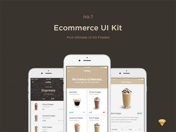 E-commerce free UI kit for Sketch