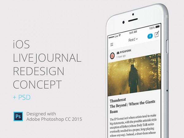Livejournal iOS concept - Freebiesbug