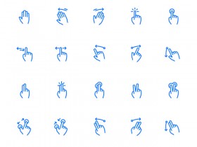 100 gesture and fingerprints icons