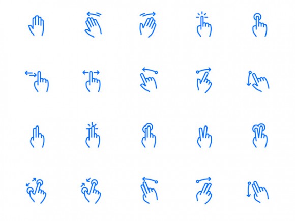 100 gesture and fingerprints icons