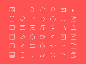 42 free outline icons - Free PSD