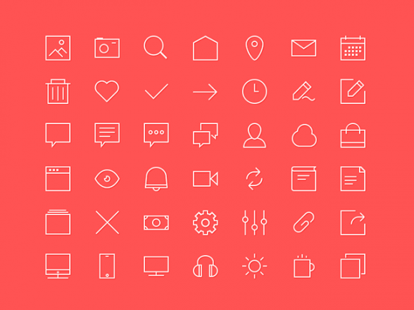 42 free outline icons - Free PSD