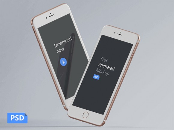 Animated iPhone 6 mockups - Free PSD