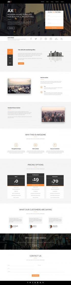 Axit - PSD Landing page - Freebiesbug