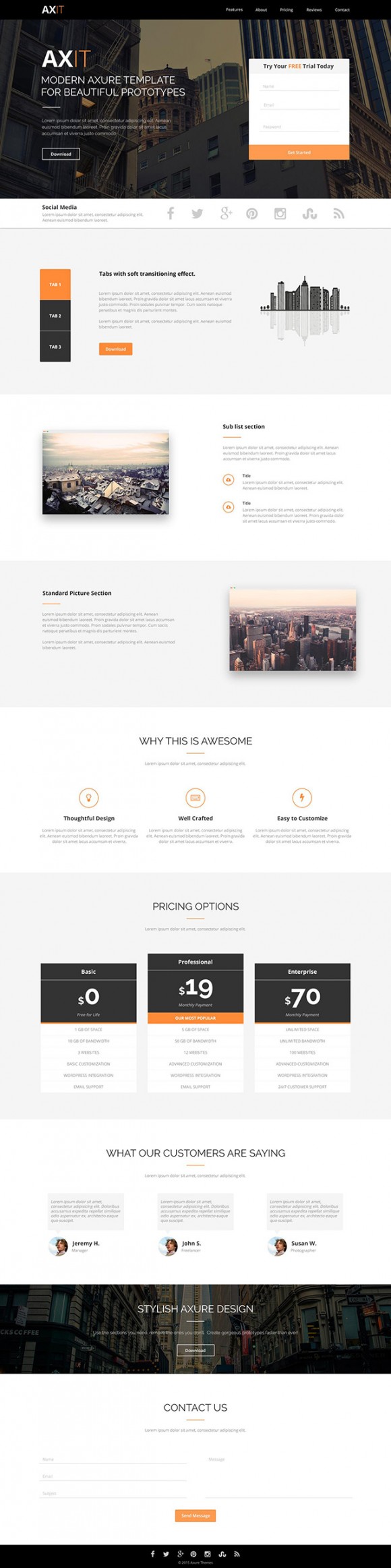 Axit - Free PSD Landing page - Detailed image