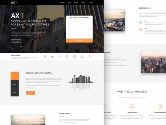 Axit - Free PSD Landing page