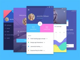 Material Design app PSD template