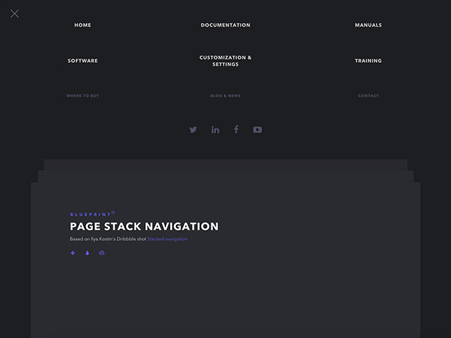 Page stack navigation template