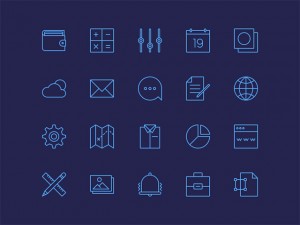 20 simple line icons - Freebiesbug