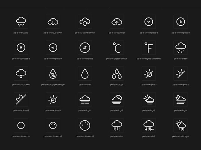 208 weather icons - Webfont - Freebiesbug