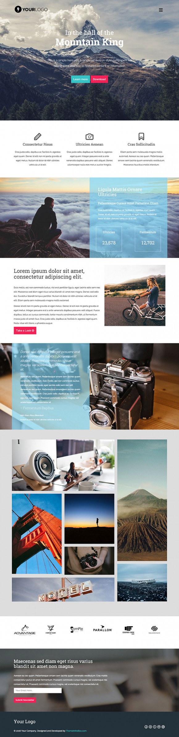 Mountain King: HTML Bootstrap template - Full image
