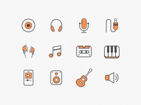 12 free music icons (Sketch + Ai)