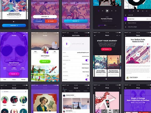 Avital: Free UI kit for mobile apps