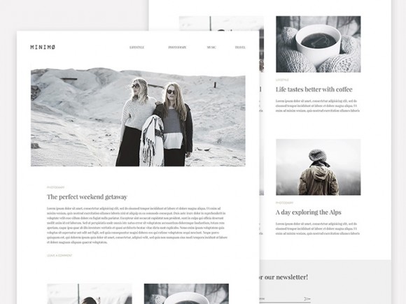 Minimo: A minimal blog template - Freebiesbug