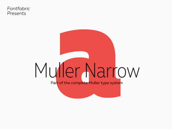 Mueller Narrow: 4 Free font styles