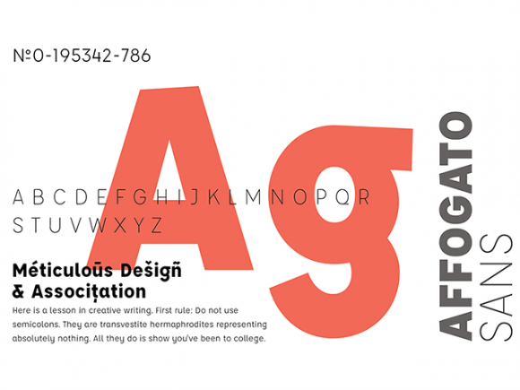 Affogato: Free sans-serif typeface in 5 weights