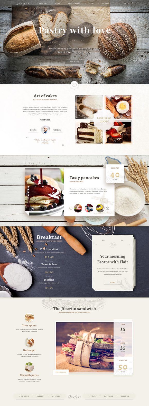 Bakery PSD website template - Ful preview
