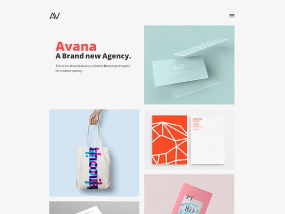 Avana: Minimal portfolio template for agencies