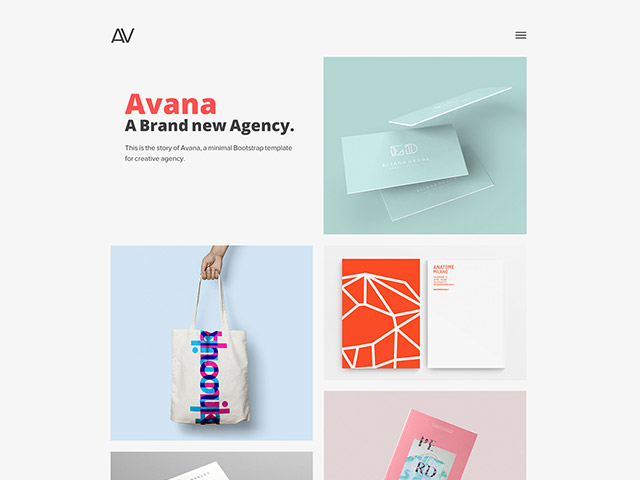 Avana: Minimal portfolio template for agencies