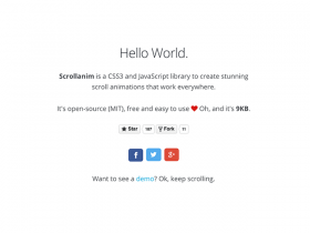Scrollanim: CSS3 + JavaScript scroll animation library