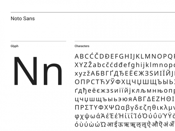 Noto Sans: A free typeface supporting 800+ languages