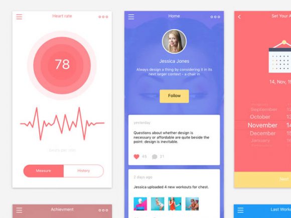Sportify - A small UI Kit for fitness apps