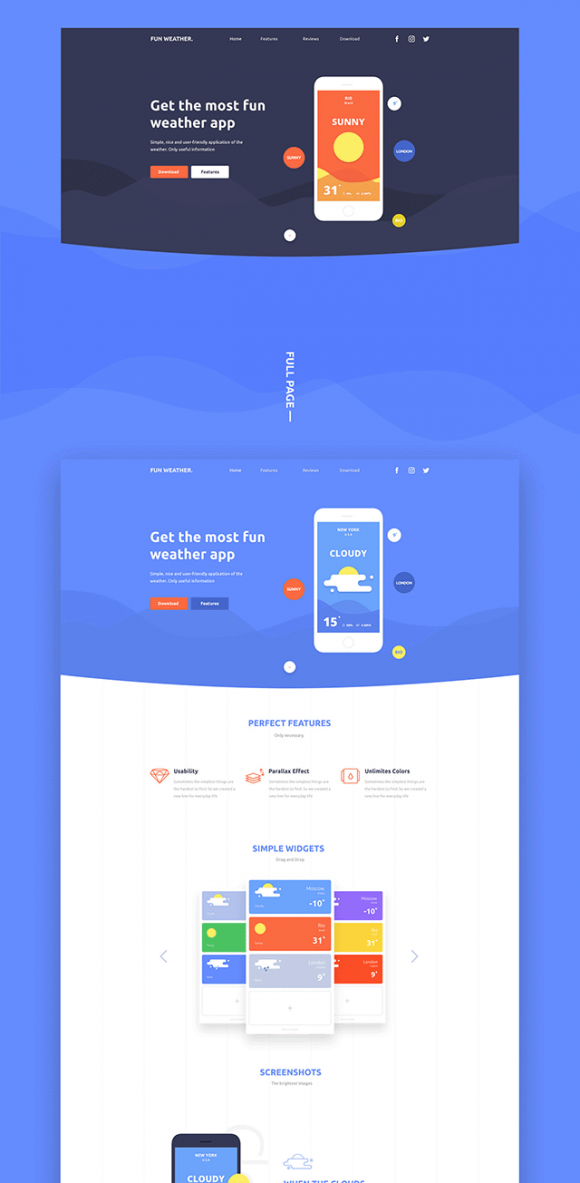 Fun Weather landing page Preview
