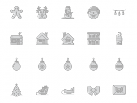 A free set of 100 Ai icons for Christmas