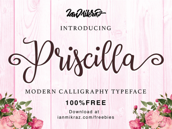 Priscilla: A free calligraphic font