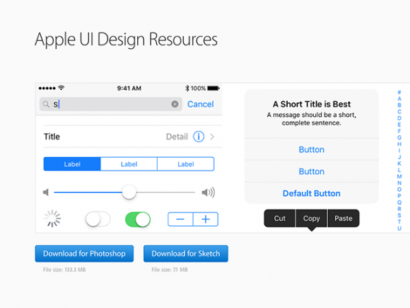 Apple UI Design Resources for Photoshop and Sketch