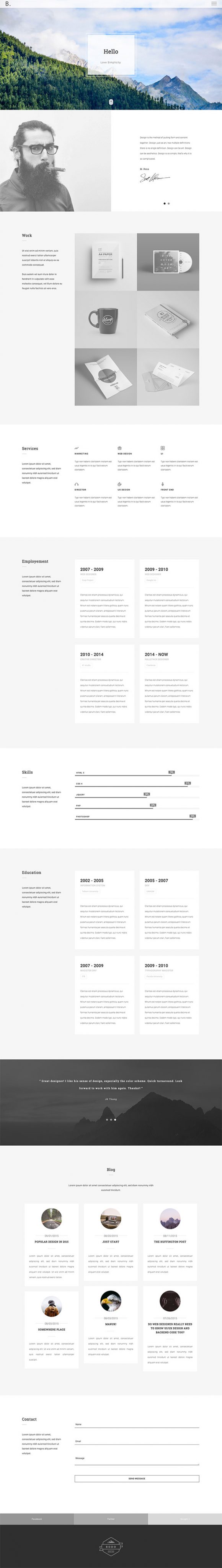 Bodo HTML template - Full preview