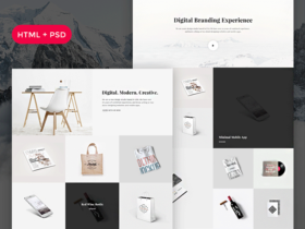 Snow: Free PSD + HTML portfolio template