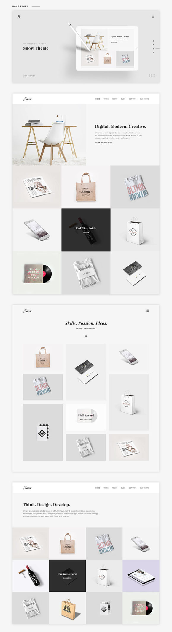 Snow portfolio template - Preview