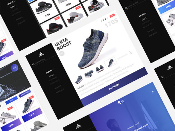 Adidas website redesign concept Freebiesbug