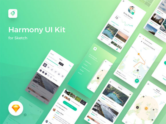 Harmony: Sketch UI kit for map-based apps