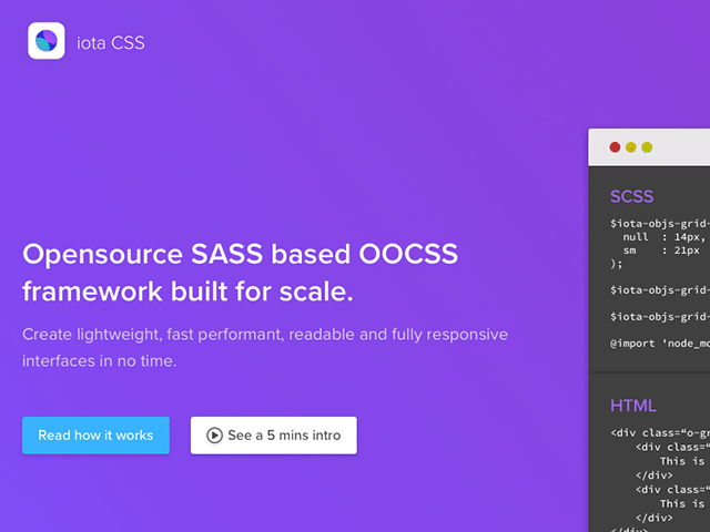 iotaCSS: A Sass design agnostic framework