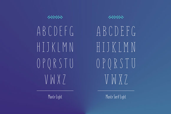 Monly font: Light preview