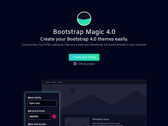 Bootstrap Magic: A tool for creating Bootstrap themes