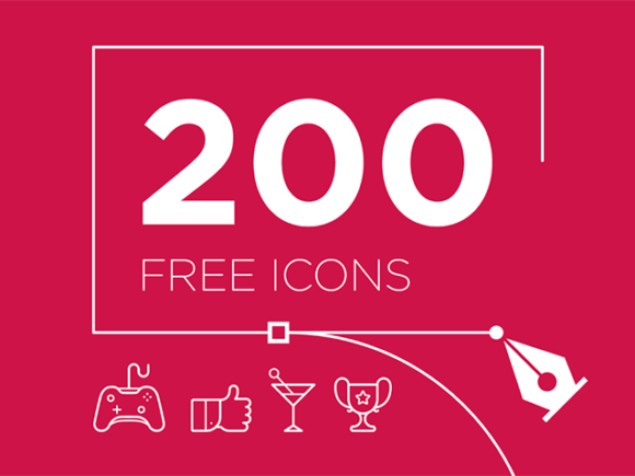 Free set of 200 vector icons for Illustrator