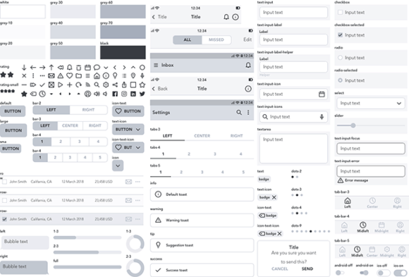 Sketch UX kit - Components preview