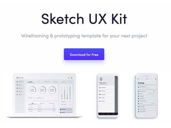 Sketch UX kit for wireframing & prototyping