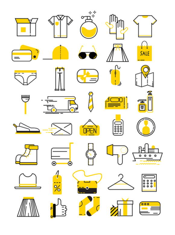 40 Cloths & shopping vector icons - Preview