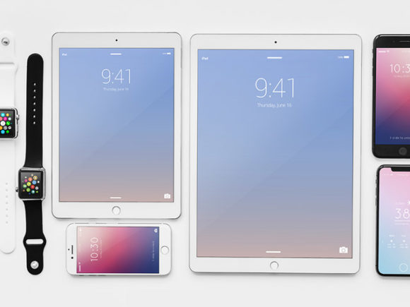 Apple devices mockups, free PSD