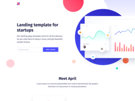 April: Landing page template for startups