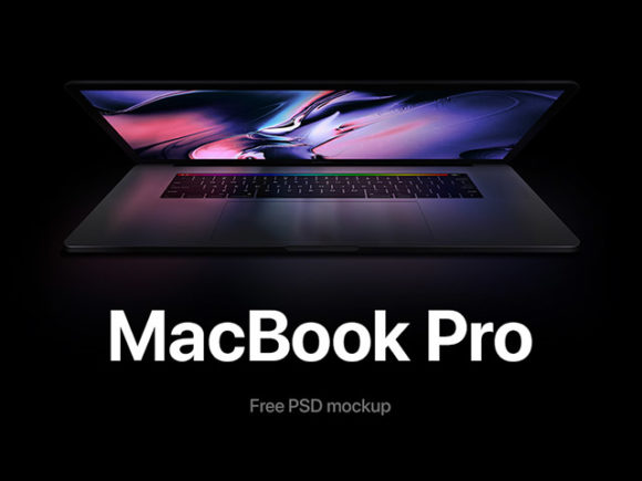 Macbook Pro mockup with reflections
