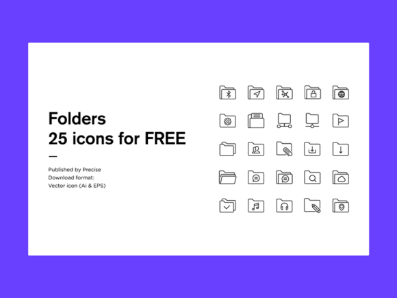 25 folder icons in vector format